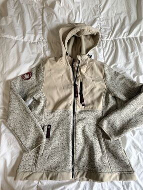 Women’s Hooded Utility Jacket in Light Taupe